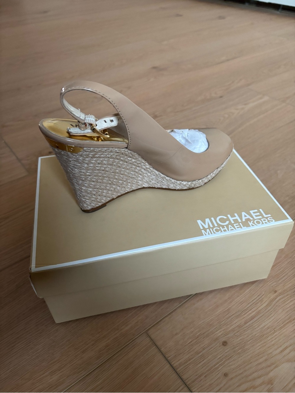 Michael Kors Beige Wedge Slingback